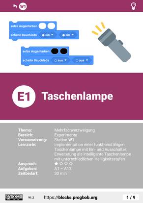 Station E1 - Taschenlampe