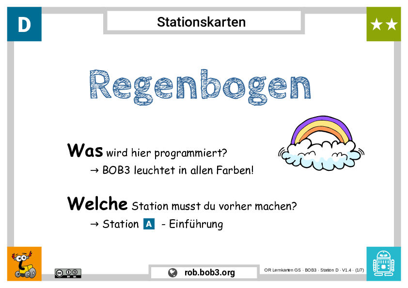 Lernstation D - Regenbogen - Deckblatt