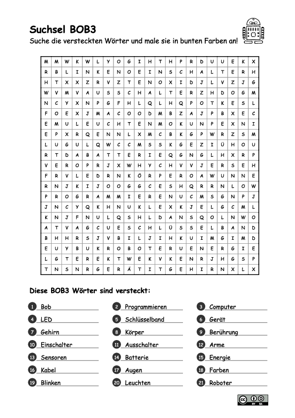 Suchsel - Begriffe aus den Lesetexten