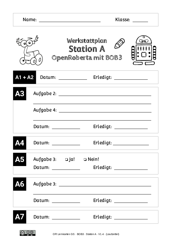 Werkstattplan Lernstation A Werkstattplan Lernstation A