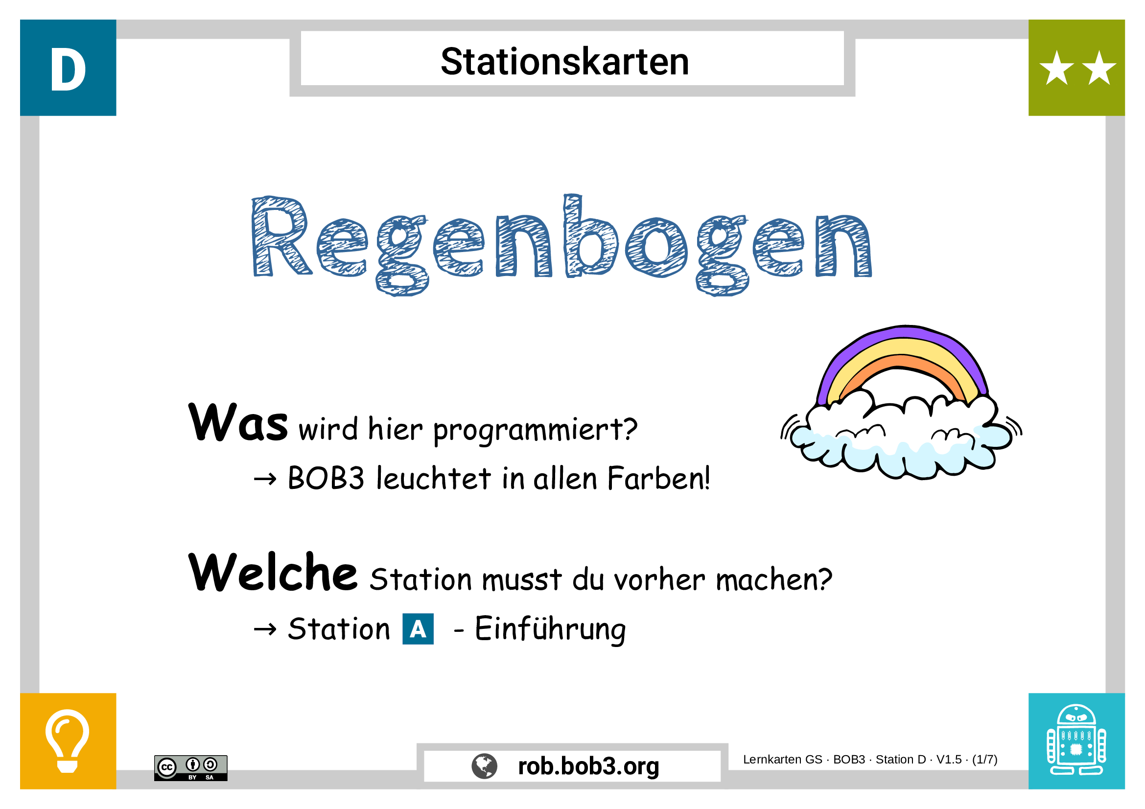 Lernstation D - Regenbogen - Deckblatt
