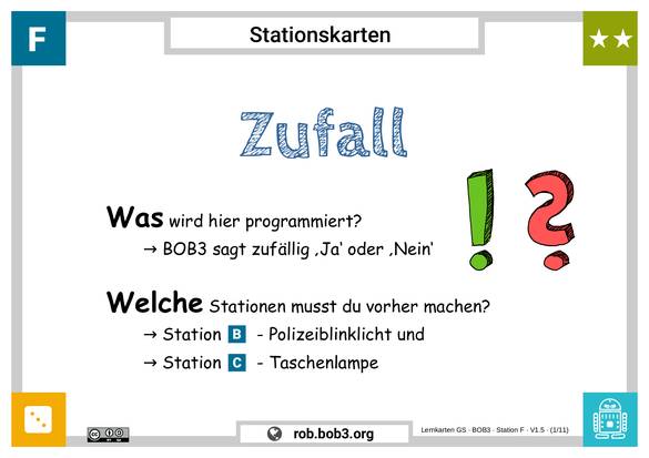 Lernstation F - Zufall - Deckblatt