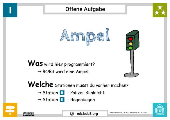 Lernstation I - Ampel- Deckblatt
