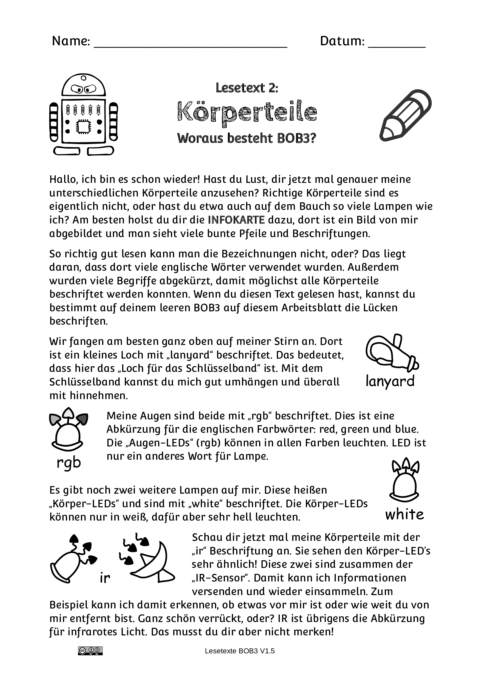 Lesetext 2 - Körperteile