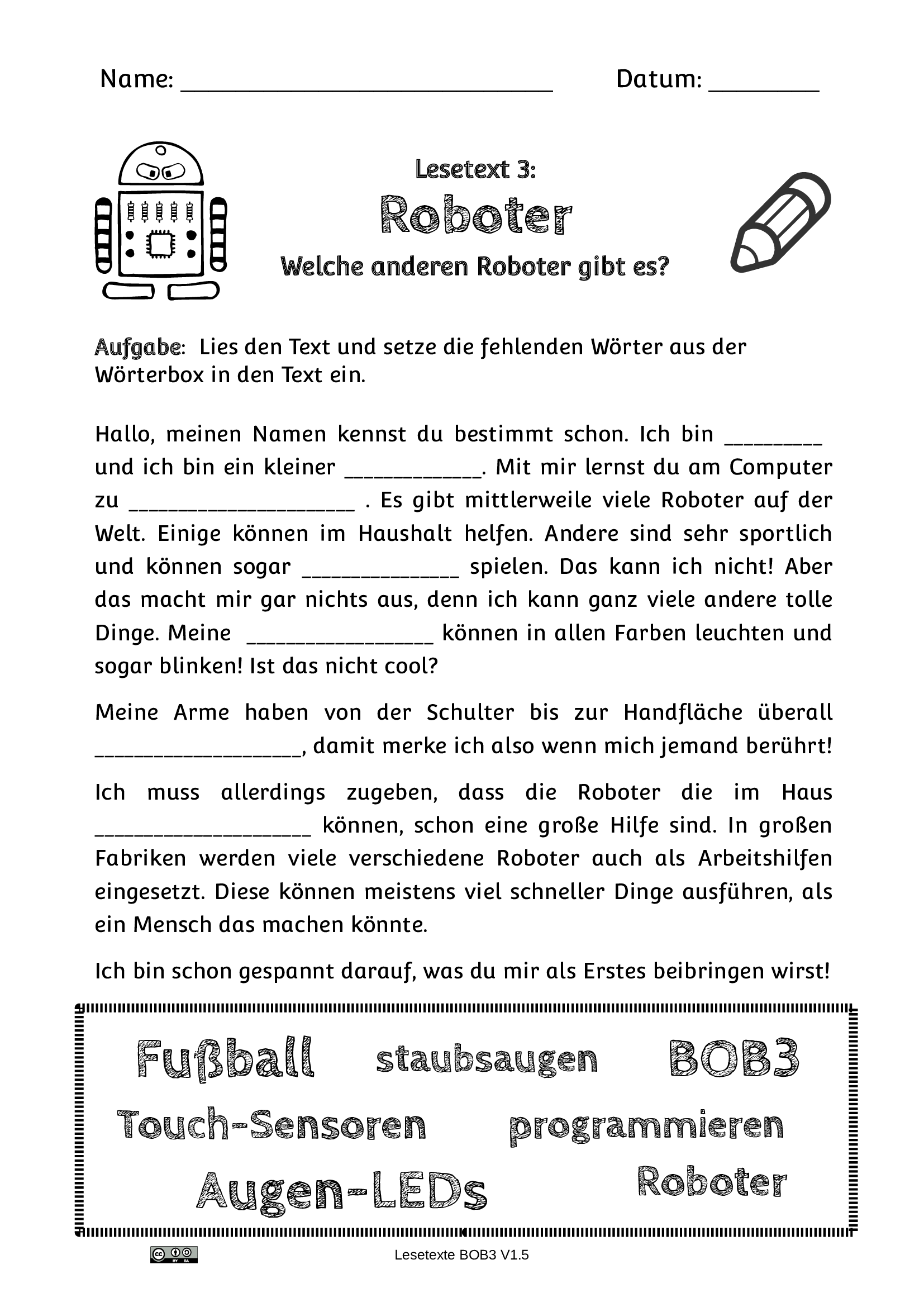 Lesetext 3 - Roboter