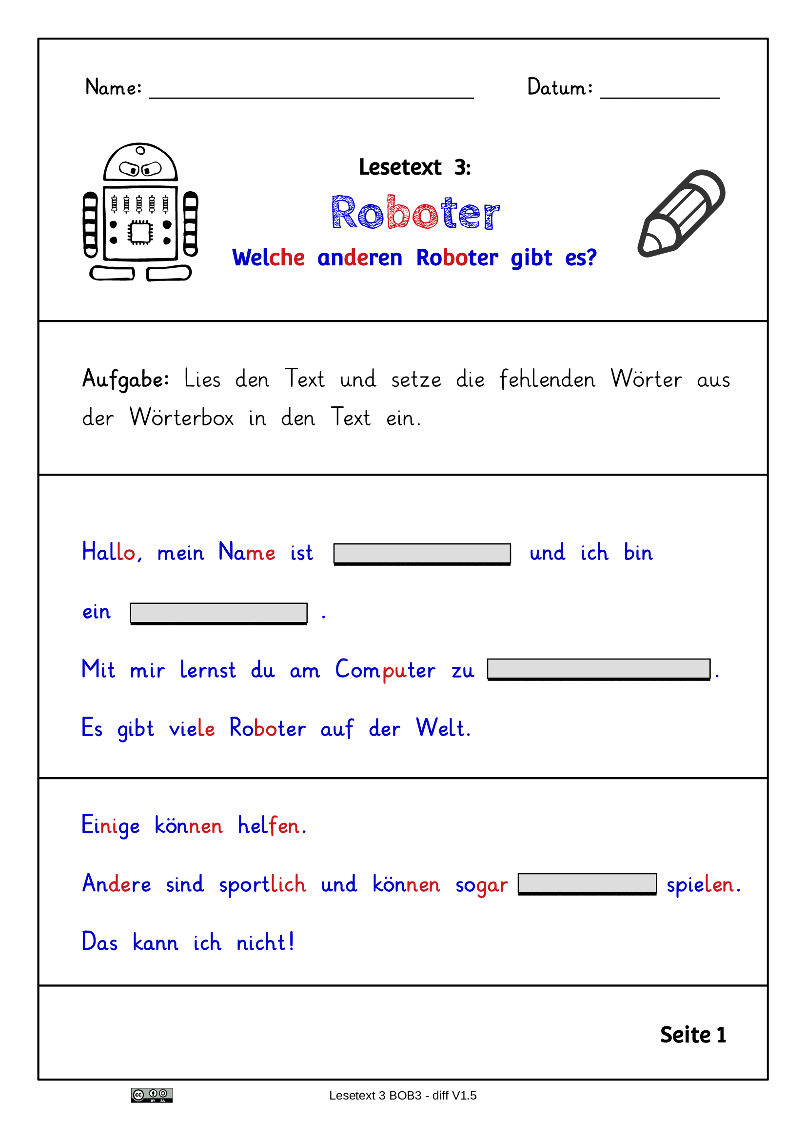 Lesetext 3 - Roboter