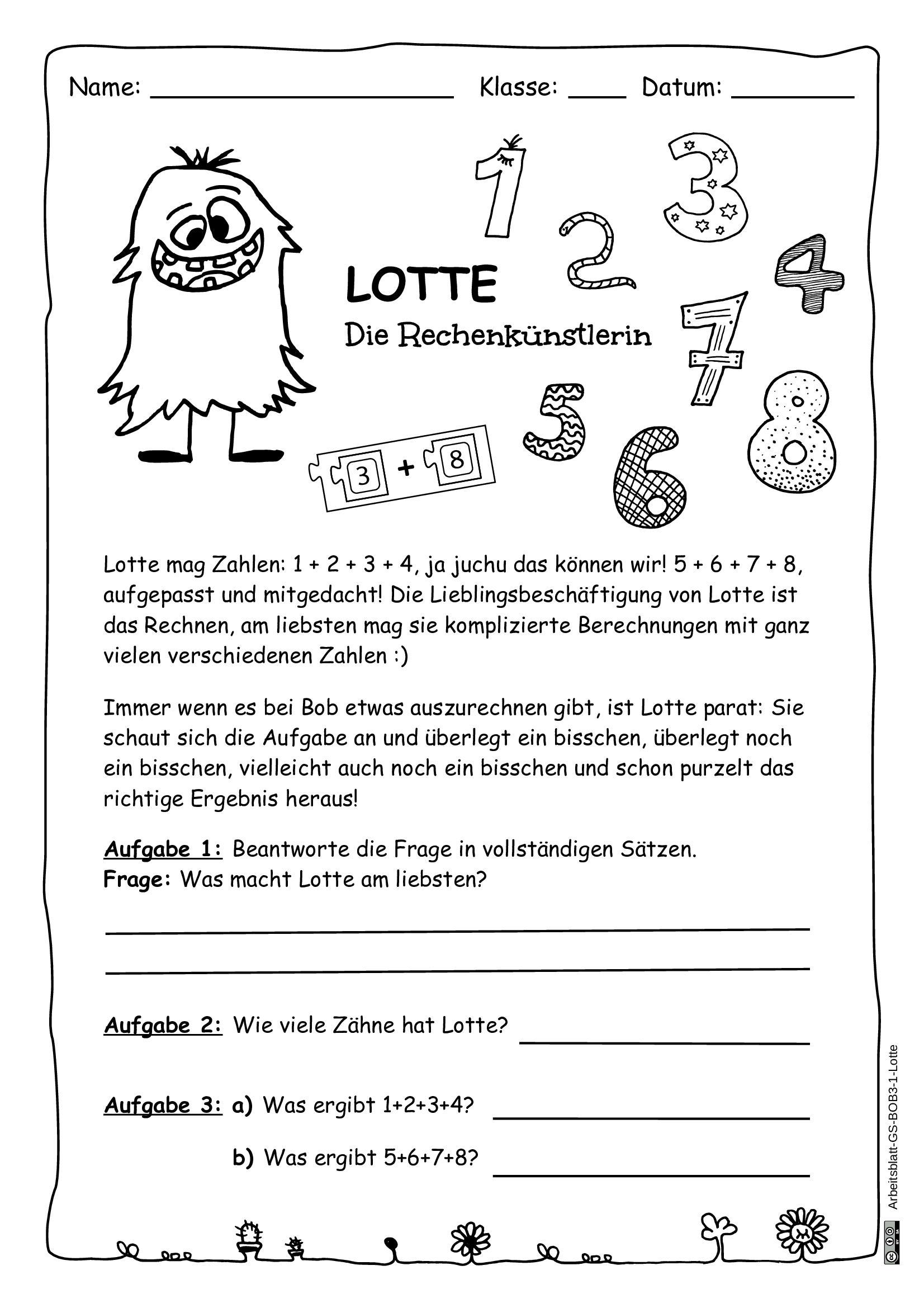 Arbeitsblatt 1 - Lotte