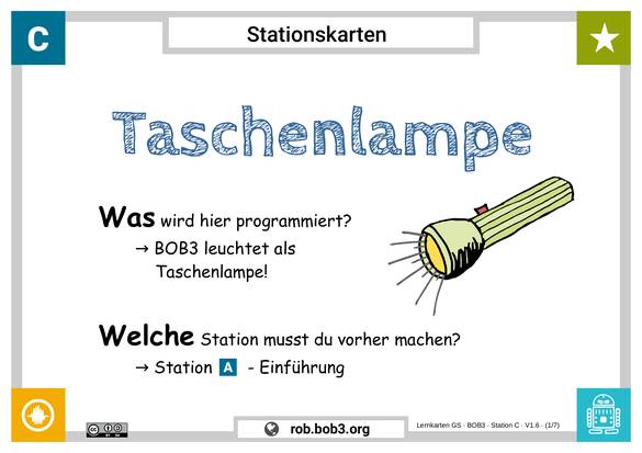 Lernstation C - Taschenlampe - Deckblatt