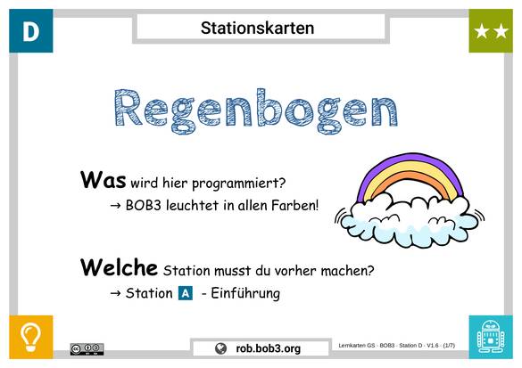 Lernstation D - Regenbogen - Deckblatt