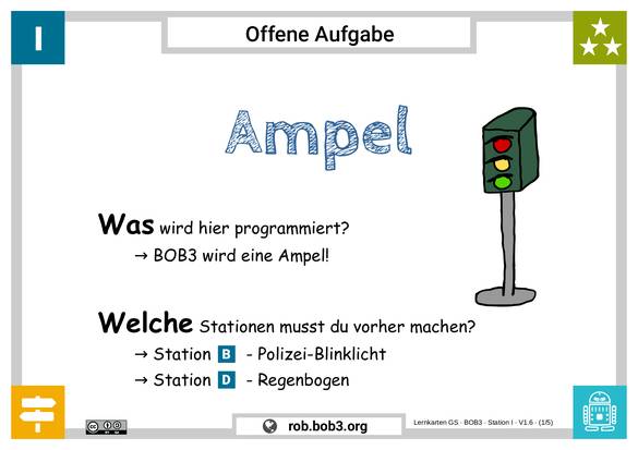 Lernstation I - Ampel- Deckblatt