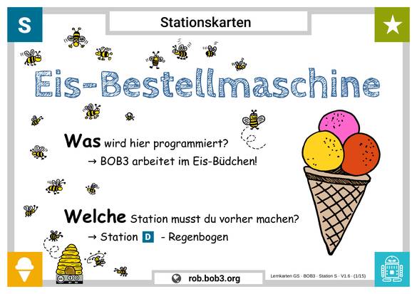 Lernstation S - Eis-Bestellmaschine - Deckblatt