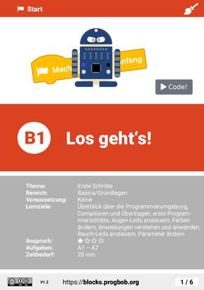 Station B1 - Los geht's!