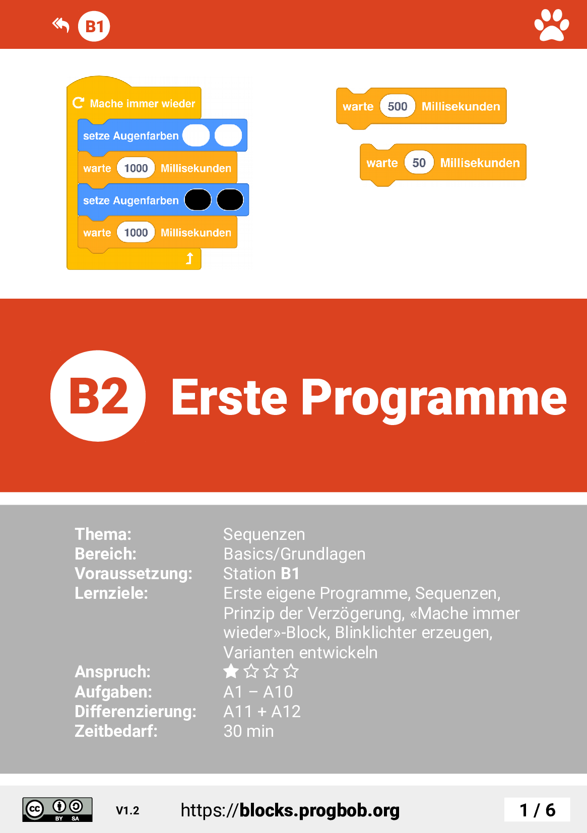 Station B2 - Erste Programme - Deckblatt