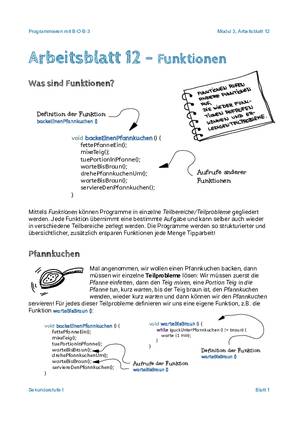 Arbeitsblatt 12 - Funktionen